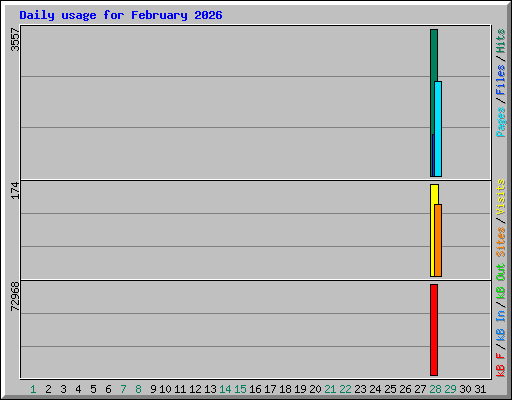 Daily usage for February 2026